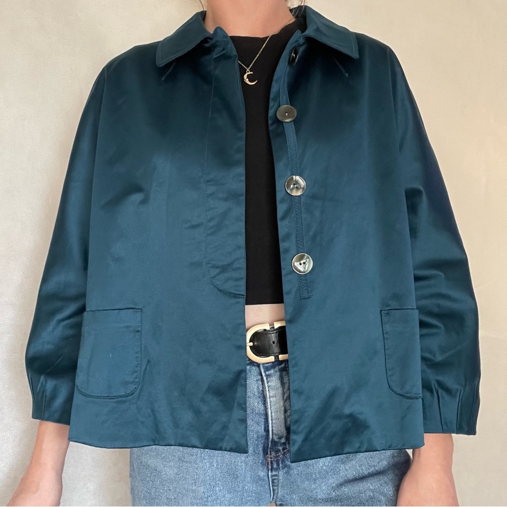 Teal Blue Soft Dressy Jacket - JJill Women jacket